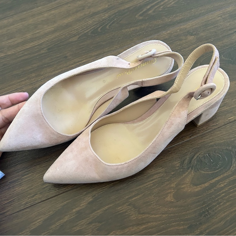 Gianvito Rossi | Amee Suede Sling Back Dusty Pink